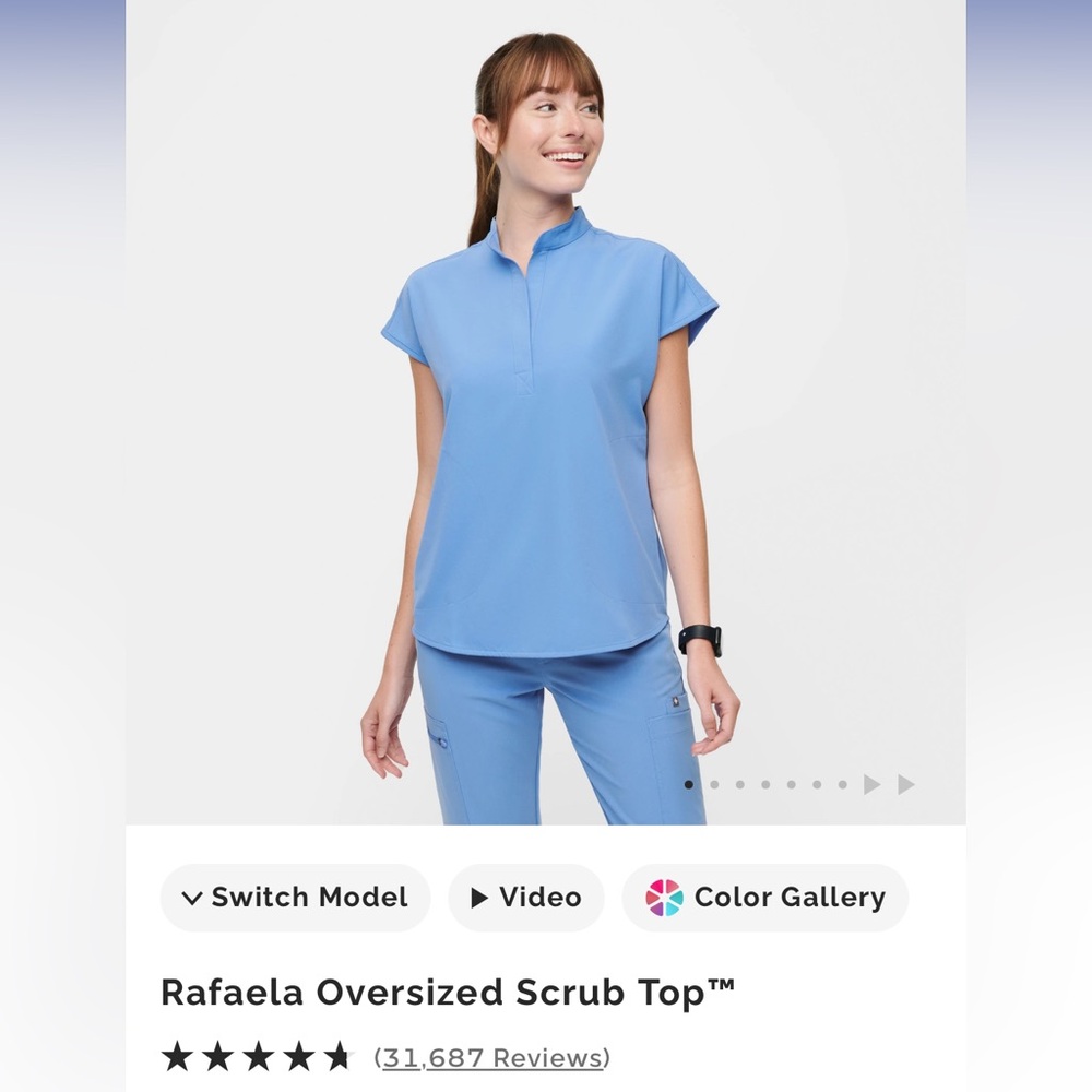 Women's Ceil Blue Rafaela - Oversized Scrub Top FIGS